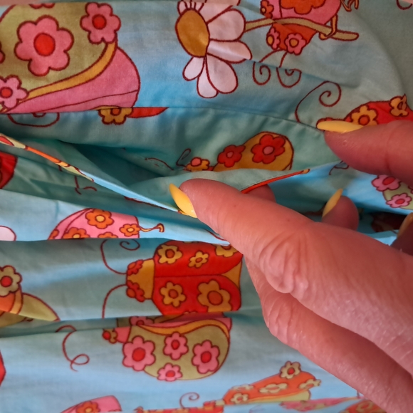 ModCloth NWT Marisol Orange and Blue Pleated A-Line Midi Skirt w/pockets sz 8 - Picture 5 of 9